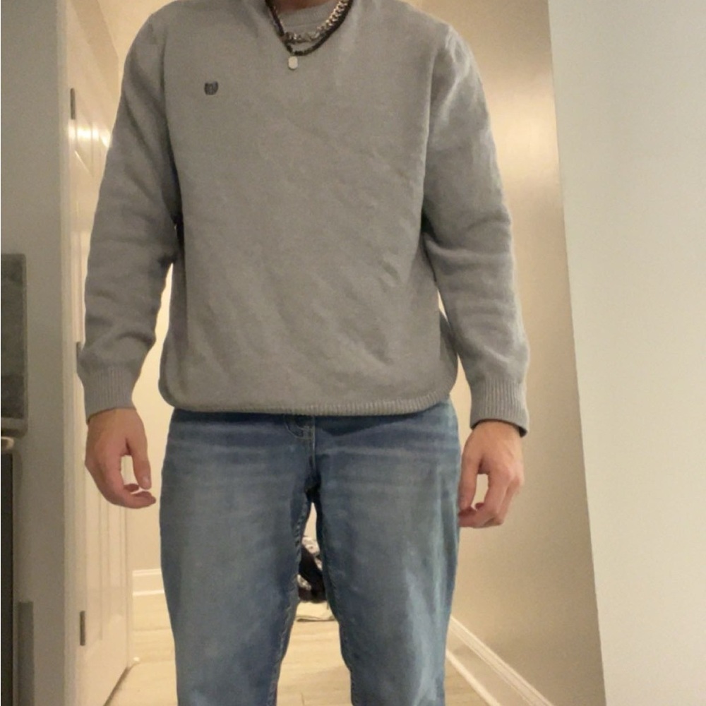 Chaps Light Gray Crewneck Sweater